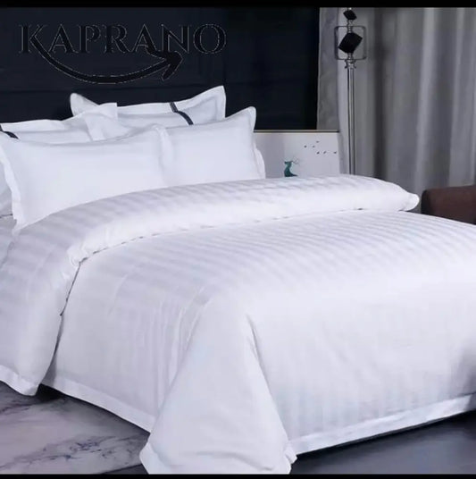Biała pościel hotelowa adamaszek 140/200 + poszewka 50/70 lub 70/80 gramatura 150g/m2 100% bawełna